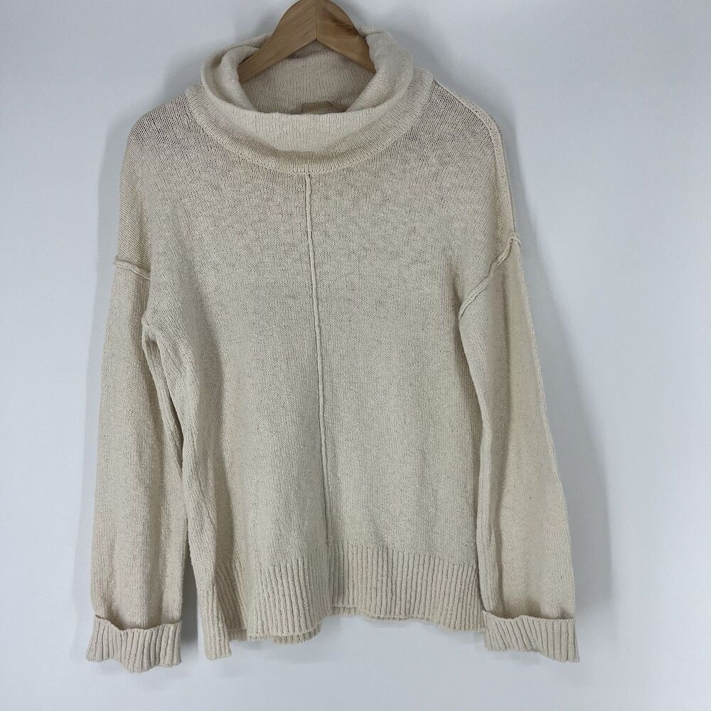 Soft Surroundings Sweater Size XS Ivory Vida Cowl Neck Knit Beach Dolman Sleeve